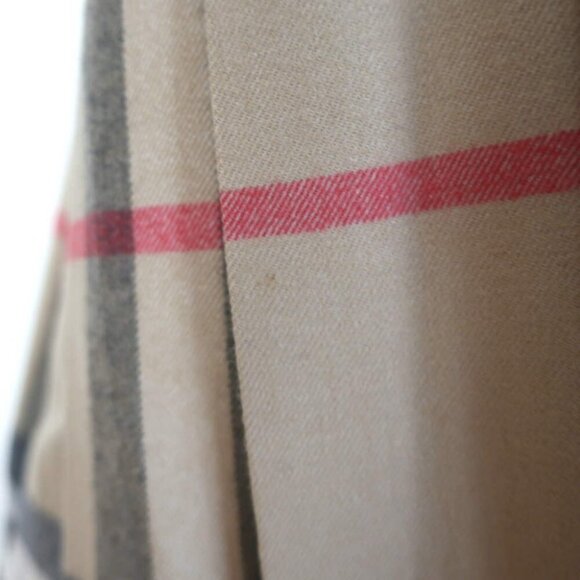 Burberry Nova Check Belted Pleated Skort Beige Stretch Wool Size Small - Picture 8 of 12